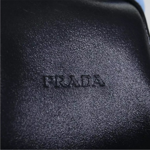 PRADA Shoulder Bag in Blue Nylon with Black Leather Authentic - Picture 6 of 16